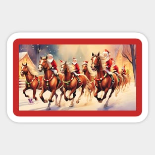 Santa and horses Sticker